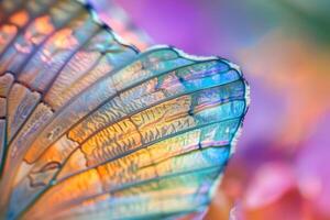 A close up of a butterfly with colorful wings photo
