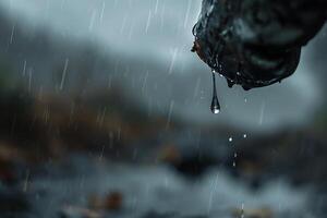 A person holding a raindrop in the rain photo