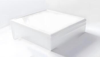 A white box with a white lid on a table photo