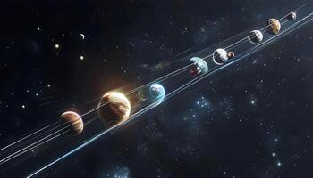 An artist's rendering of the solar system photo