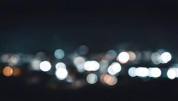 Abstract bokeh light background with city lights photo