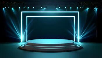 Stage with spotlight and stage background photo