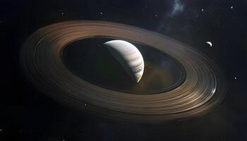 Saturn and its rings are shown in this image photo