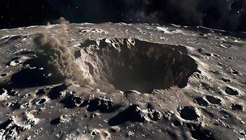 An artist's rendering of a crater on the moon photo
