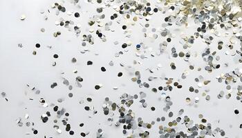 A large group of confetti falling from the ceiling photo