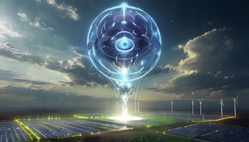 An image of a futuristic solar farm photo
