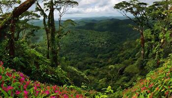 A view of the jungle from a hillside photo