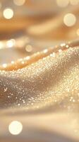 gold glitter brown waves glimmering with radiant bokeh texture and sparkling particles, evoking glamorous festive ambiance background Copy space for text photo