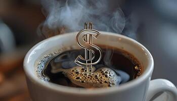 How to make money with a dollar sign in your coffee photo