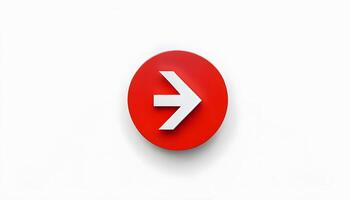 A red arrow pointing to the right on a white background photo
