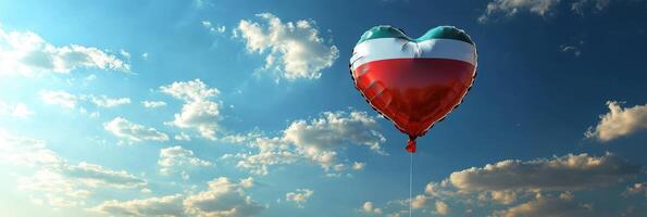 A heart shaped balloon with the flag of italy photo