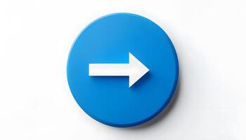 Blue button with arrow pointing to the right photo