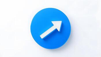 A blue button with an arrow pointing up photo