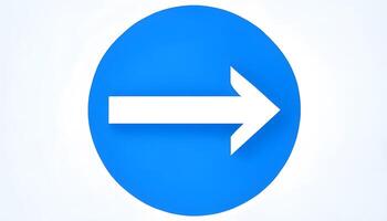 A blue arrow pointing in the direction of an arrow photo