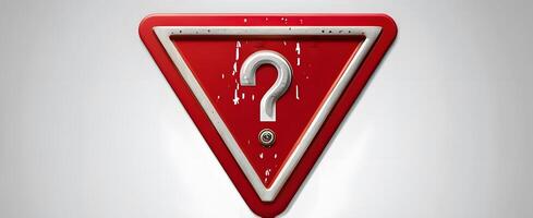 A red triangle with a question mark on it photo