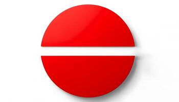 A red oval shaped object with a white background photo