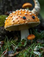 A mushroom with a face on it photo