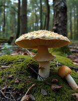 A mushroom on the ground photo