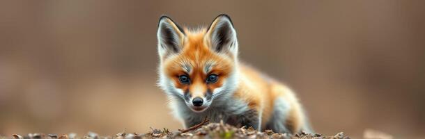 Curious red fox exploring its natural habitat on a sunny day in the forest photo