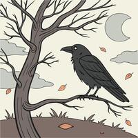 The illustration of crow bird vector