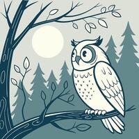Illustration of owl bird vector