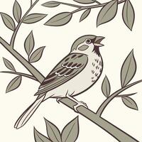 The illustration of sparrow bird vector