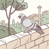 The illustration of pigeon bird vector