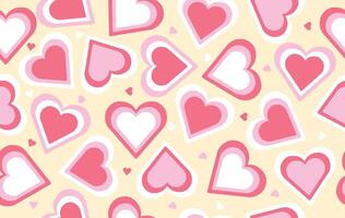 Valentine pattern seamless fabric Valentine day. heart pattern on yellow background. Designed for background ,wallpaper ,valentine pattern ,wrapping paper ,couple ,fabric ,anniversary ,sweetheart vector