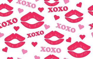 Valentine pattern seamless fabric Valentine day. kiss and hug pattern on white background. Designed for background ,wallpaper ,valentine pattern ,wrapping paper ,couple ,anniversary ,sweetheart vector