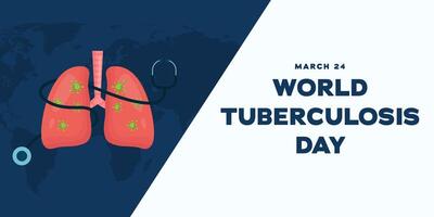 world tuberculosis day horizontal banner illustration in flat design vector
