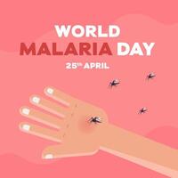 world malaria day illustration in flat style design vector