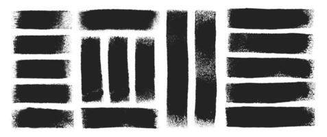 Hand drawn paintbrush set with organic texture. Grange strokes, text frames and tags. illustration. vector
