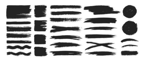 Straight and wave lines of a marker or brush for highlighting, tags, marks and underlining. illustration. vector