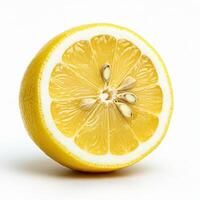 Vibrant half slice lemon perfect for refreshing drinks and recipes photo