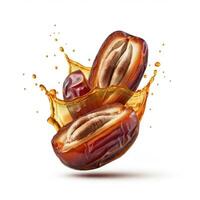 Fresh juicy dates fruit bursting open highlighting natural sweetness and earthy tones in images photo