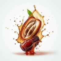 Fresh juicy dates fruit bursting open showcasing natural sweetness and texture for food photography photo