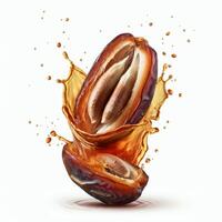 Vibrant fresh juicy dates fruit bursting open capturing essence of nature's bounty in photos