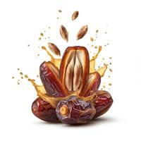 Sumptuous fresh juicy dates fruit bursting open decadently for indulgent dessert platters photo