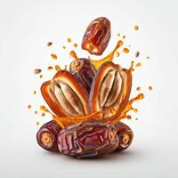 Succulent fresh juicy dates fruit bursting open exquisitely for refined taste explorations photo