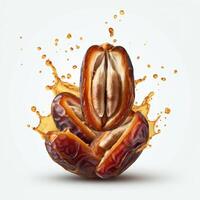 Opulent fresh juicy dates fruit bursting open luxuriously for high-end culinary projects photo