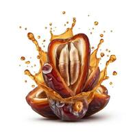 Tempting fresh juicy dates fruit bursting open invitingly for delightful dessert presentations photo