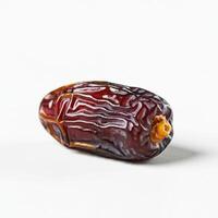 Delightful fresh whole dates fruit captured on white background for festive table settings photo