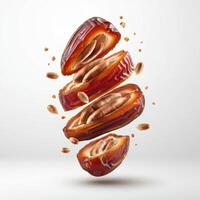 Bursting fresh slice of dates fruit open with rich aroma for enticing food photography themes photo