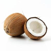 Exotic Half Coconut Slice on White Base photo