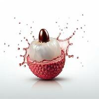 Closeup of Fresh Lychee Fruit Bursting with Juicy Texture photo