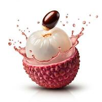 Sweet Lychee Splitting Open in Juicy Style photo