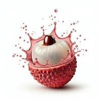 Juicy Lychee Cracking Open with a Burst photo