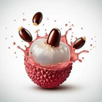 Lychee Popping Open, Bursting with Freshness photo