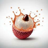 Juicy Lychee Splitting Open with a Splash photo