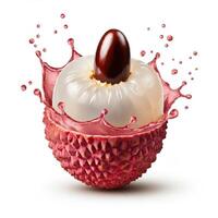 Fresh Lychee Juices Splashing Everywhere photo